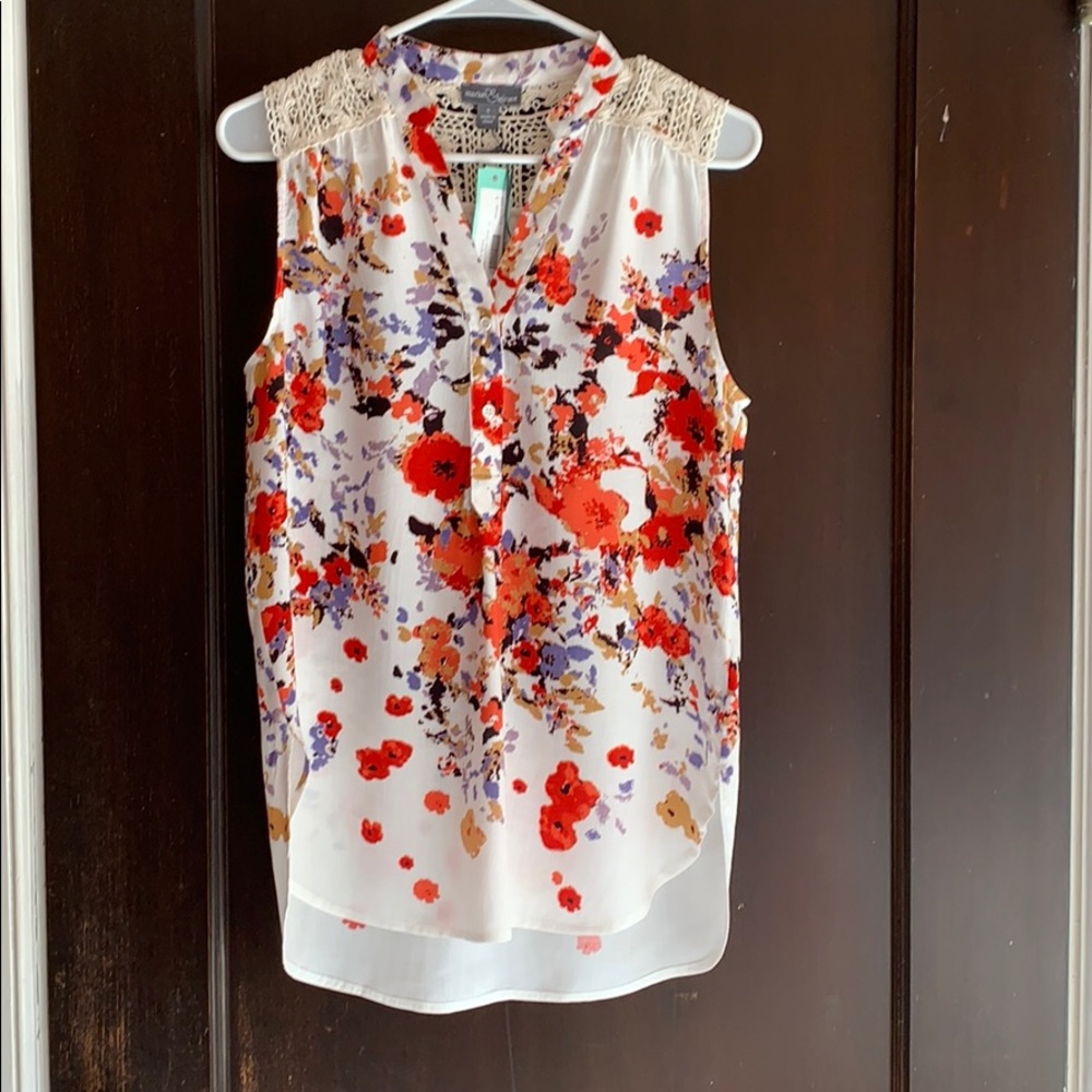 Market & Spruce Cassie Crochet Detail Top